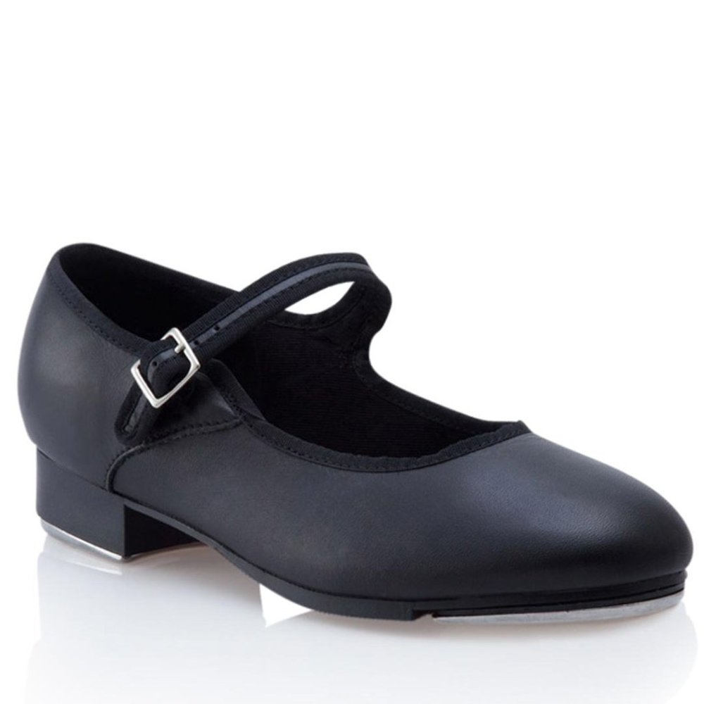 CAPEZIO Mary Jane Tap Shoes Adult Sz 7M Black Genuine Leather Dance Wear